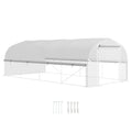 19.5 X 9.8ft Tunnel Greenhouse, With Accessories - White