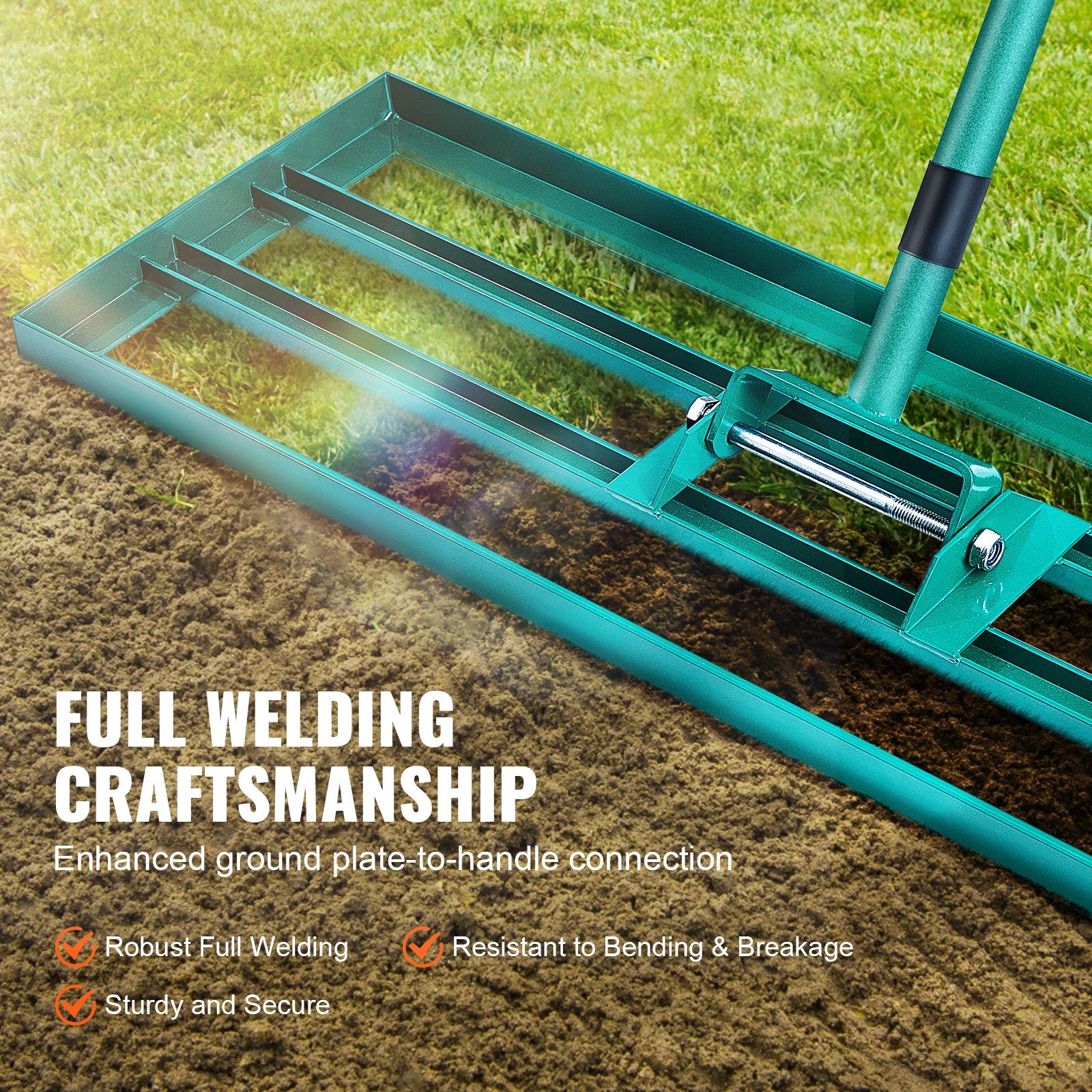 Lawn Leveling Rake, 30 Inch X 10 Inch Lawn Leveling Tool, Heavy-duty Lawn Leveler With 78 Inch Steel Extended Handle, Suitable For Gardens, Golf Course Lawns, Farms And Other Locations.