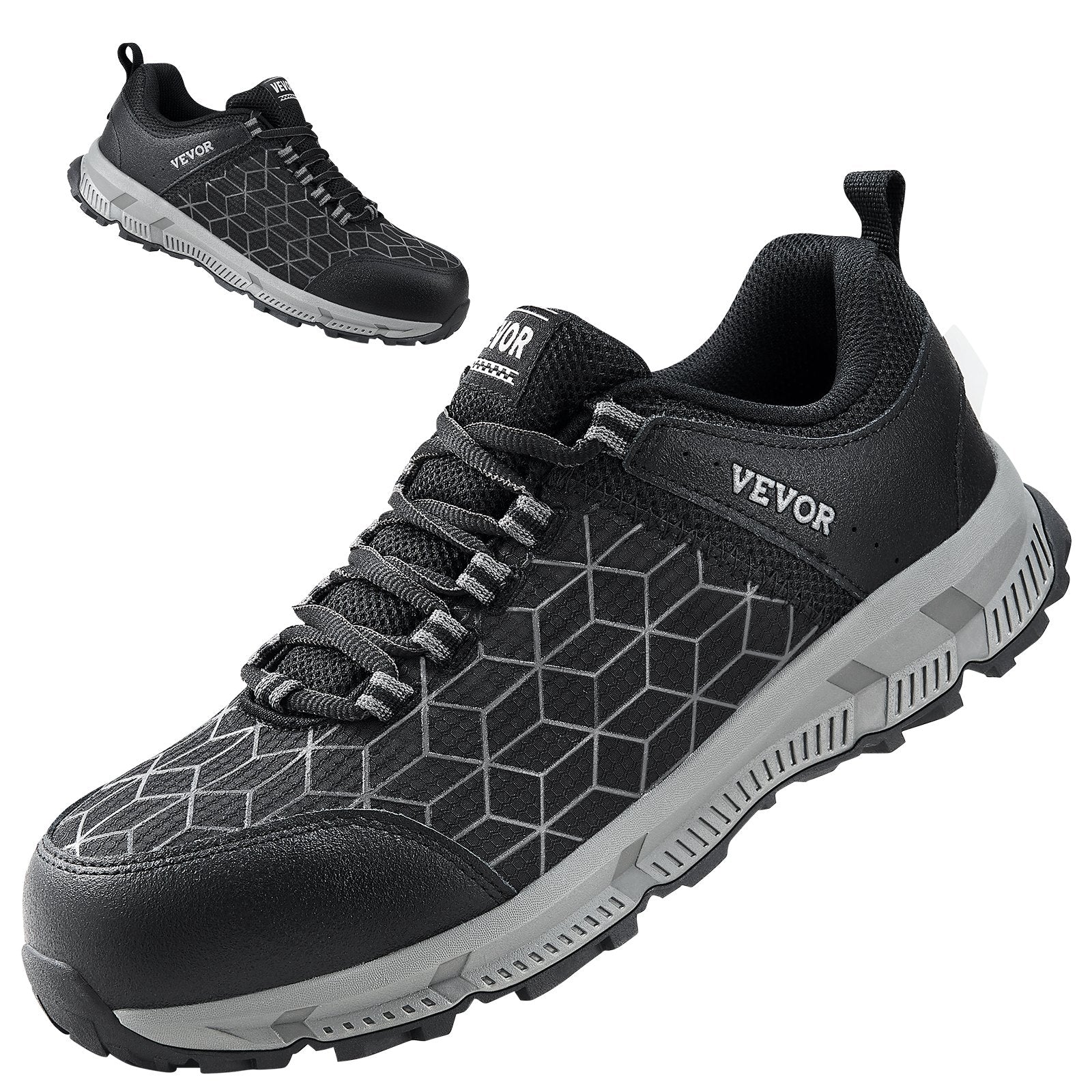 Steel Toe Shoes For Men, US Size 10.5, Men’s Cushion Sport Safety Toe Athletic Work Shoe, Indestructible Safety Sneakers Lightweight,Breathable Industry Construction Work Shoes, Black