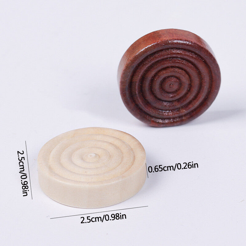 24Pcs Chess Game Accessories Backgammon  Wooden Draughts Checkers Pieces