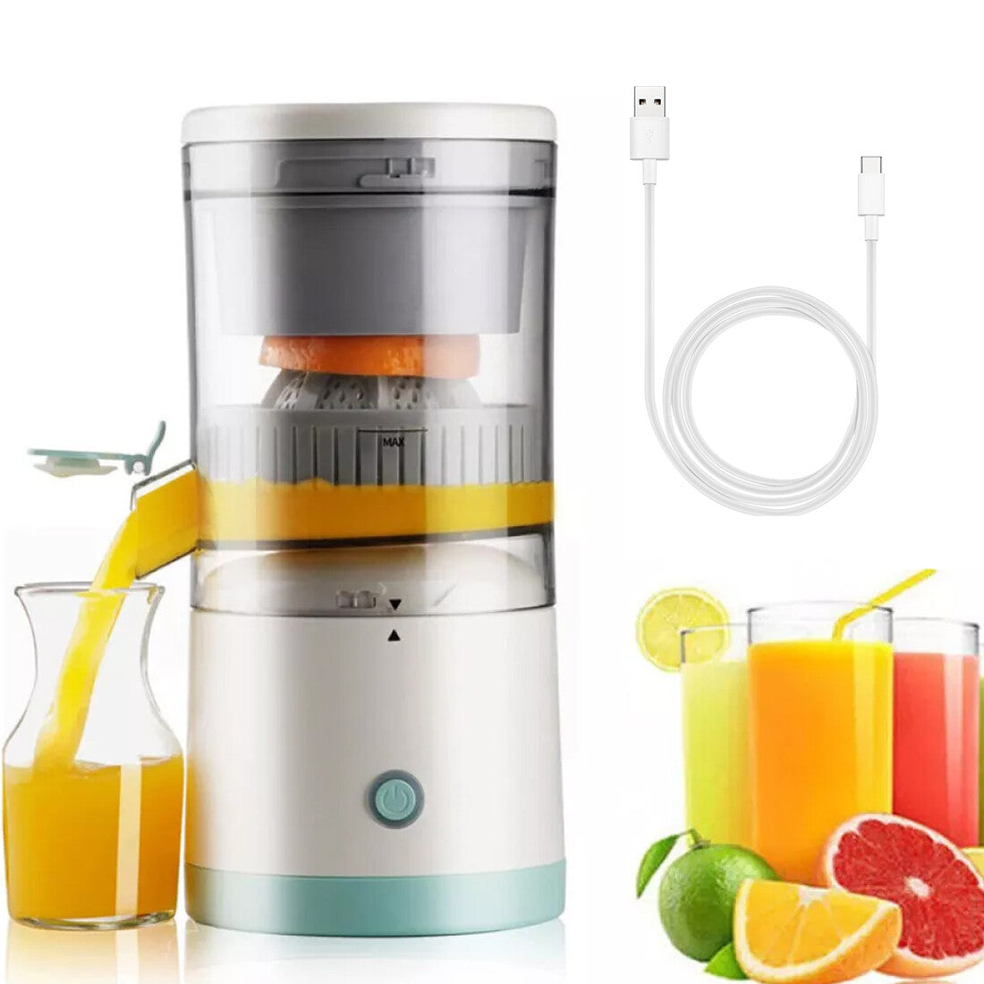 Electric USB Charging Juice Presser Squeezer Orange Lemon Watermelon Juicer UK
