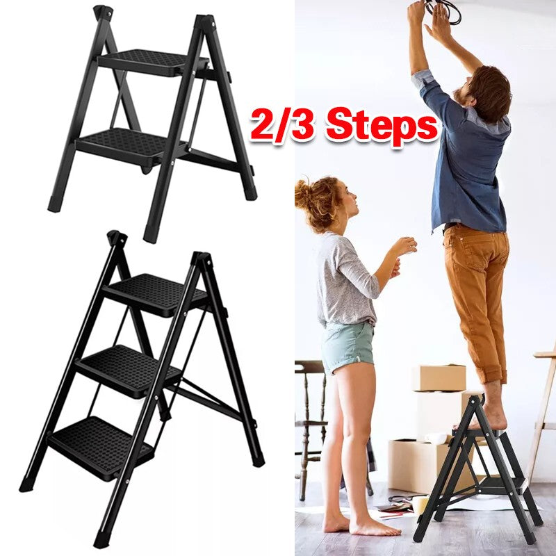 3 Step Ladder Folding Portable Compact Heavy Duty Anti-Slip Mat Stool