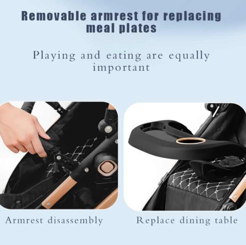 3-in-1 Pram And Pushchair Stroller With Sleeping Basket