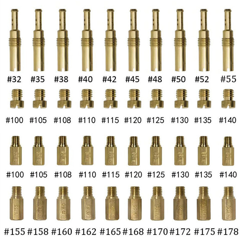 40Pcs For PWK Keihin OKO Carbs Carburetor Main Jets With Slow Pilot Jets Kit