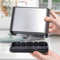 Cutlery Drainer For Sink With 4 Sections  Stainless Steel & ABS Hybrid Spoon Holder  Tilt-Drain & Anti-Slip Cutlery Organiser  Quick-Dry Ventilated Kitchen Utensil Holder For Countertop